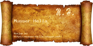 Musser Hella névjegykártya